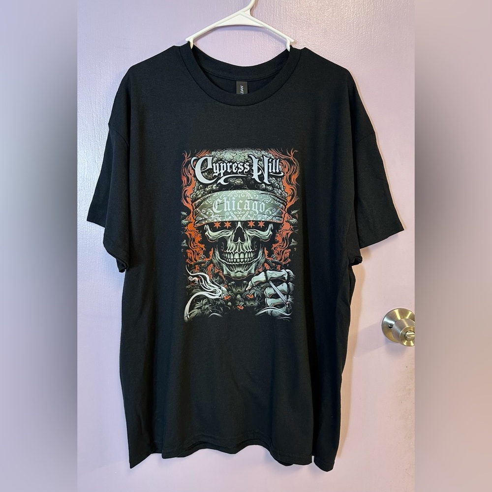 New Cypress Hill Chicago Skull Graphic 100% cotton T-shirt Size XL